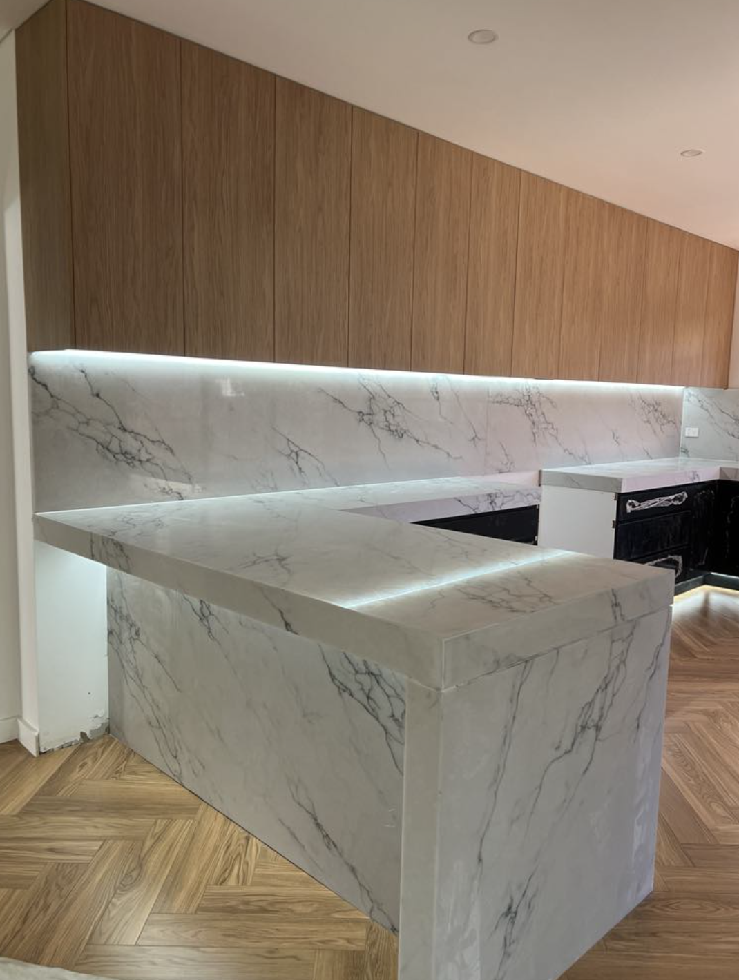 Kitchen LED strip lighting