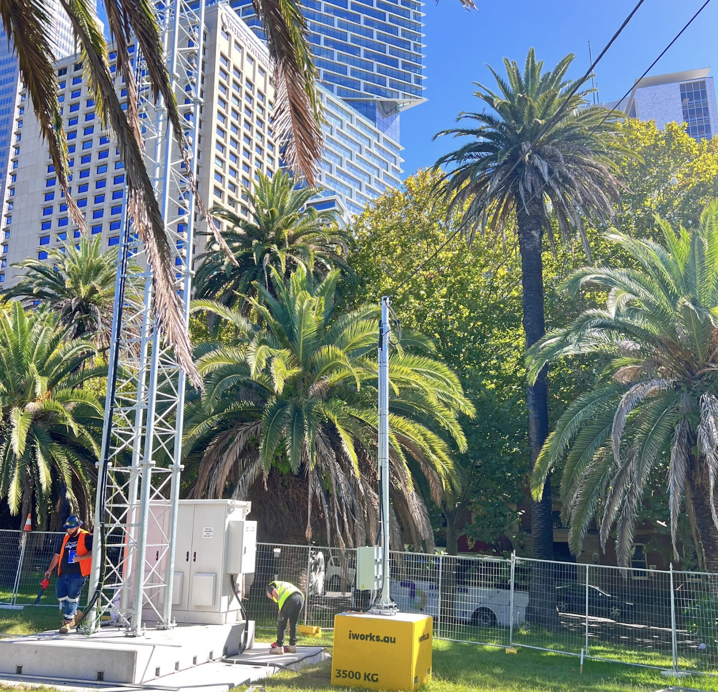 Telco site power works in the city